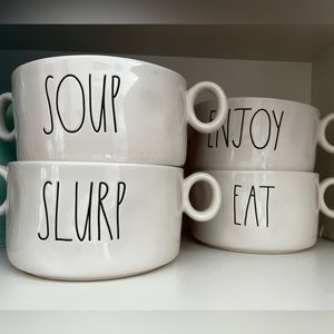 Rae Dunn soup bowls; exclusive from Magenta Inc.